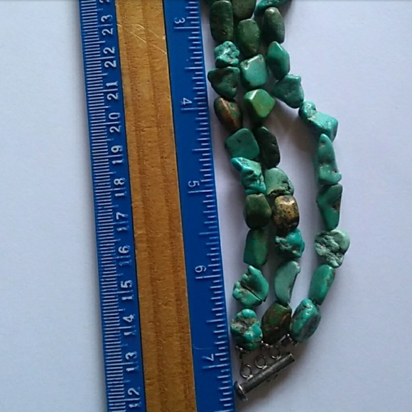 ALL NATURAL Nevada Turquoise 925 Sterl.Silver VTG - Picture 4 of 8